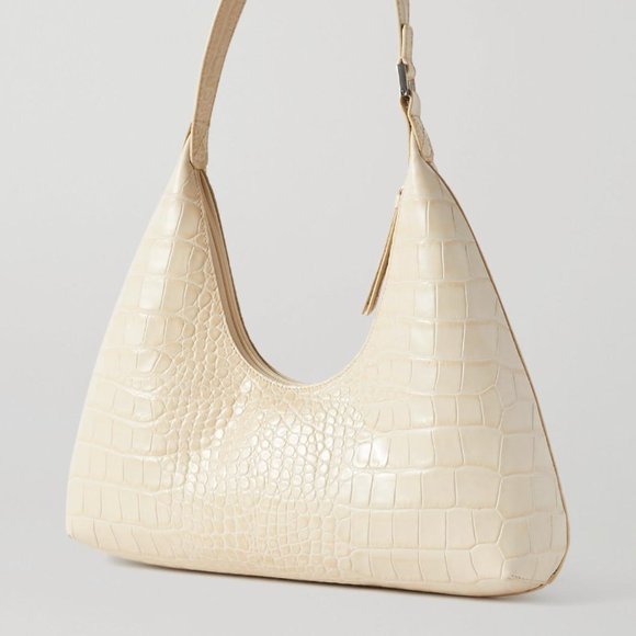 BY FAR Handbags - BY FAR Off-White Croc Amber Bag